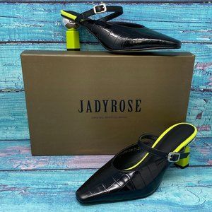 Jady Rose Women's Mirror-Heel Leather Slingbacks